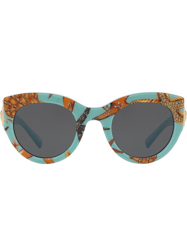 Versace Eyewear Tribute Printed Sunglasses - Blue
