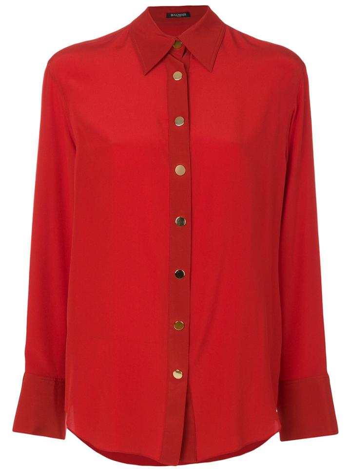 Balmain Long-sleeved Shirt - Red