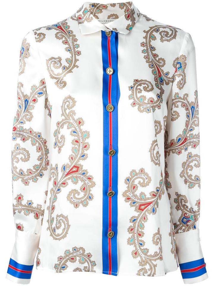 Philosophy Di Lorenzo Serafini Paisley Printed Blouse, Women's, Size: 40, Polyester