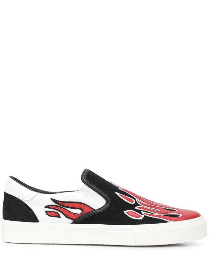 Amiri Flame Print Low-top Sneakers - Black