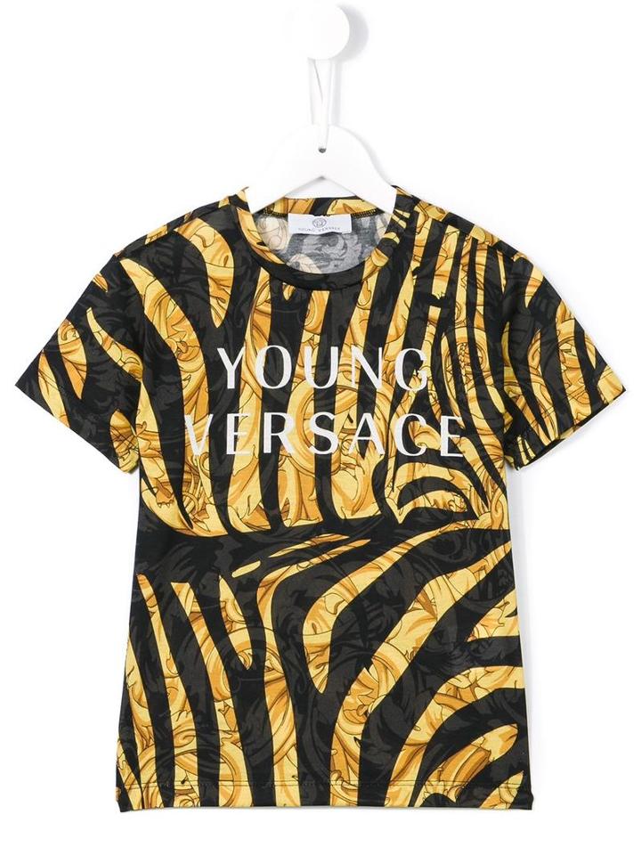 Young Versace 'maxizebra' Print T-shirt, Boy's, Size: 8 Yrs, Black