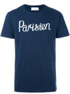 Maison Kitsuné 'parisien' T-shirt, Men's, Size: Large, Blue, Cotton