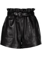 Saint Laurent Belted Waist Short Shorts - Black