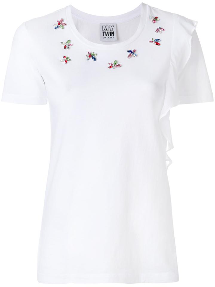 Twin-set Embellished Neck T-shirt - White