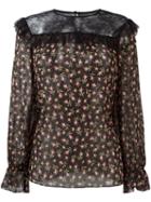 Philosophy Di Lorenzo Serafini Floral Print Blouse, Women's, Size: 40, Black, Silk/nylon