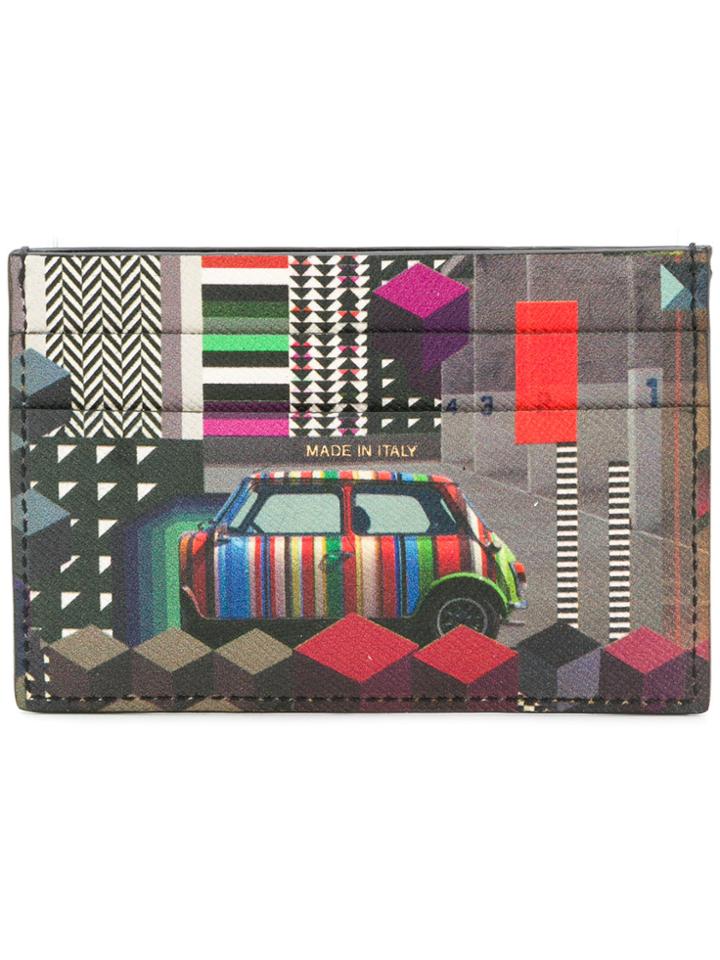 Paul Smith Geometric Mini Print Credit Card Holder - Black