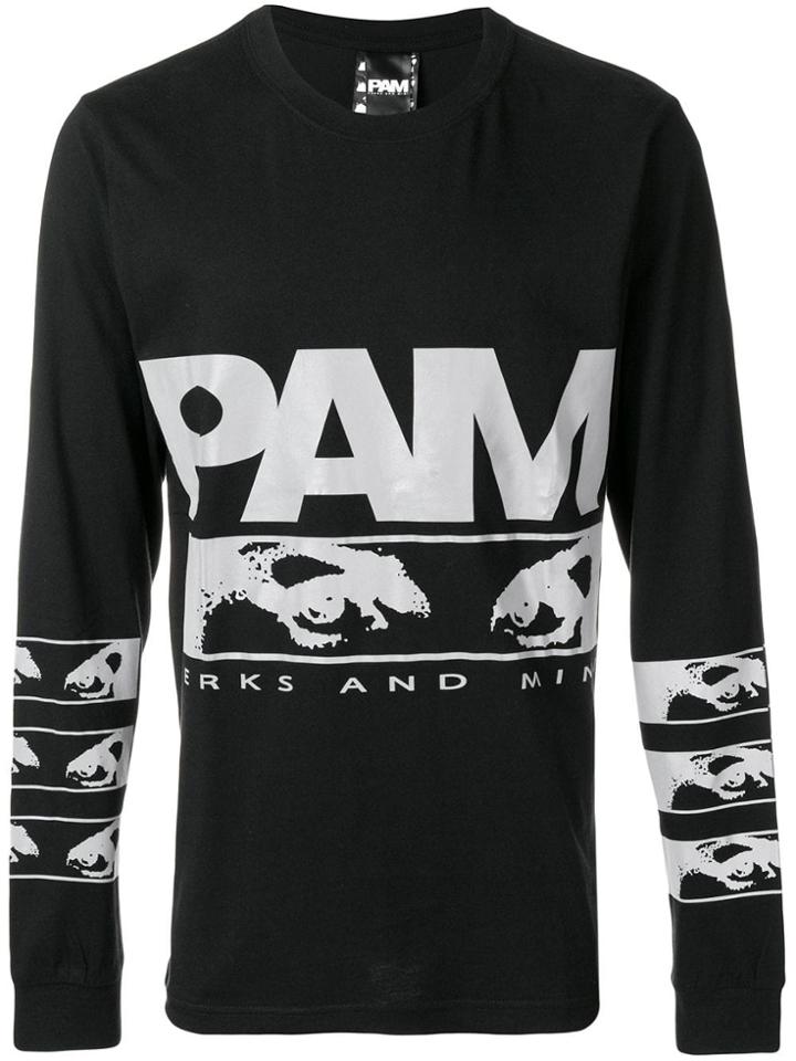 Pam Perks And Mini Aiden Graphic Print Logo Top - Black