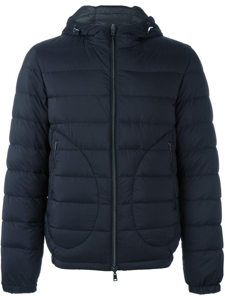 Herno Zip-up Padded Jacket, Men's, Size: 50, Blue, Polyamide/polyurethane/feather Down