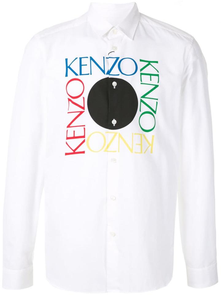 Kenzo Square Logo Slim-fit Shirt - White