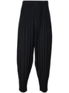 Homme Plissé Issey Miyake Pleated Drop-crotch Trousers, Men's, Size: Medium, Black, Polyester