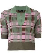 Goen.j Daria Check-printed Jacquard Knit Top - Multicolour