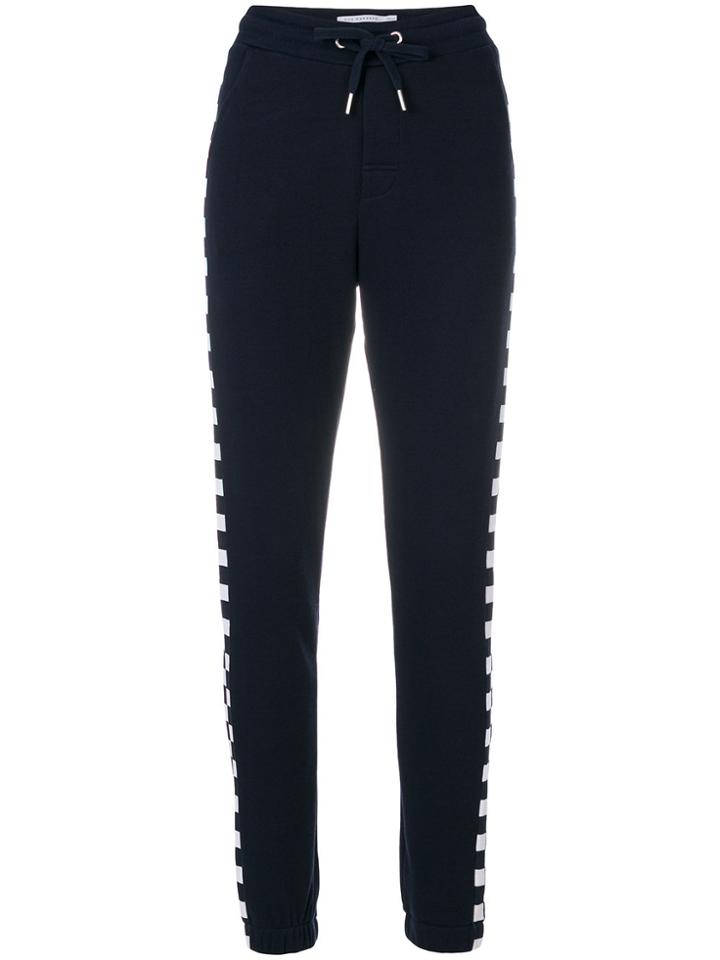 Zoe Karssen Checked Side Track Pants - Blue