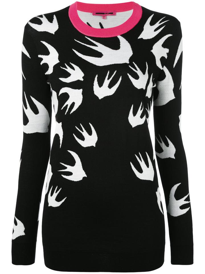 Mcq Alexander Mcqueen - Swooping Birds Jumper - Women - Polyester/wool - M, Black, Polyester/wool
