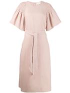 The Great. Billow Sleeve Midi Dress - Pink
