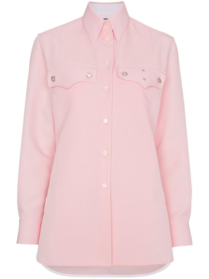 Calvin Klein 205w39nyc Long Sleeve Denim Shirt - Pink & Purple