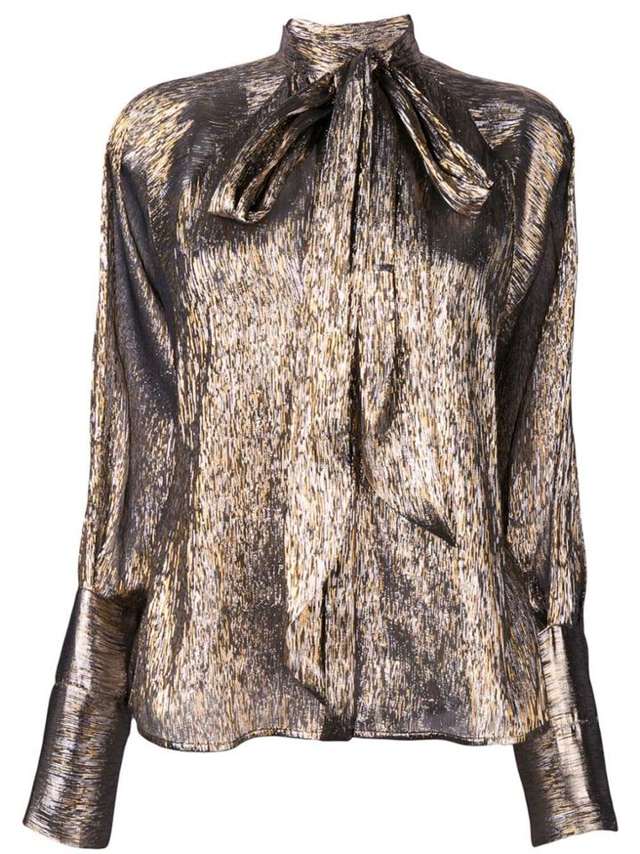 Petar Petrov Metallic Long-sleeve Top - Gold