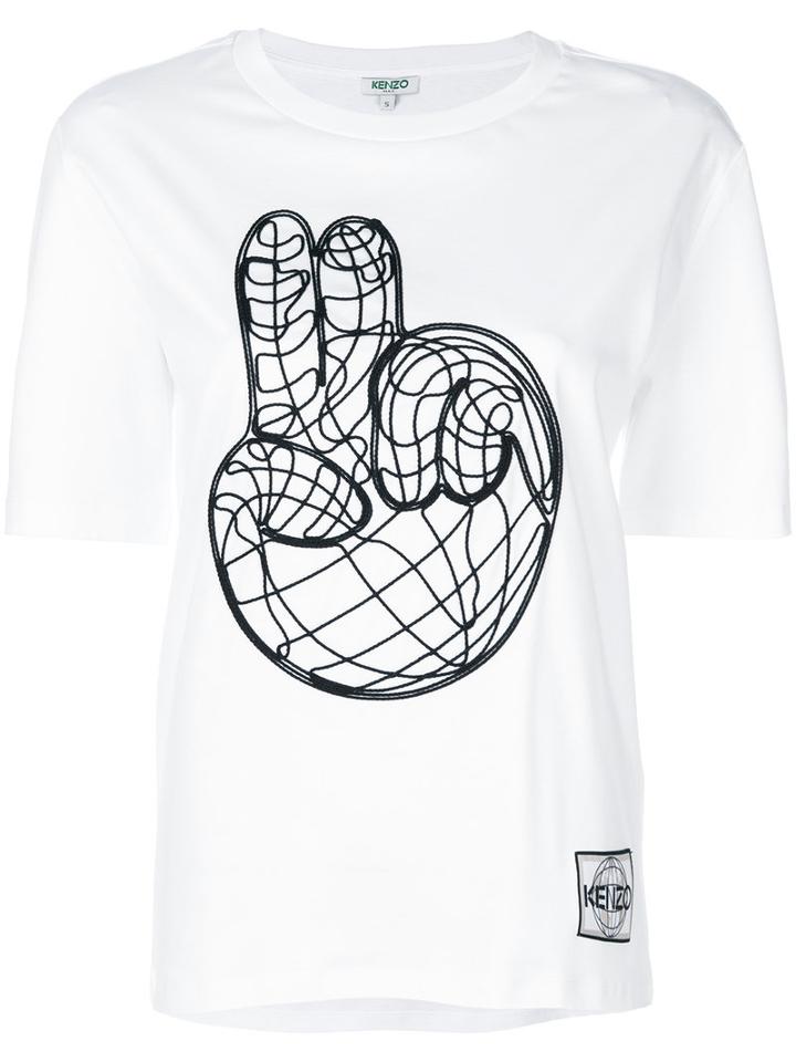 Kenzo - Peace World T-shirt - Women - Cotton - L, White, Cotton