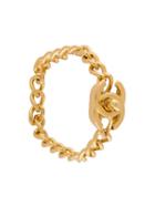 Chanel Vintage Turnlock Chain Bracelet, Women's, Metallic