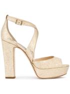 Jimmy Choo Metallic Gold April 130 Platform Sandals