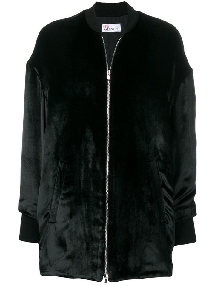 Red Valentino Oversized Bomber Jacket - Black