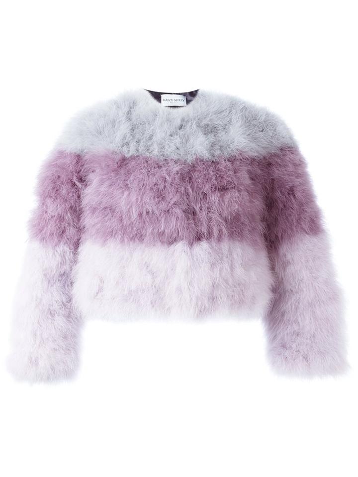 Daizy Shely Striped Fur Jacket