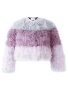 Daizy Shely Striped Fur Jacket