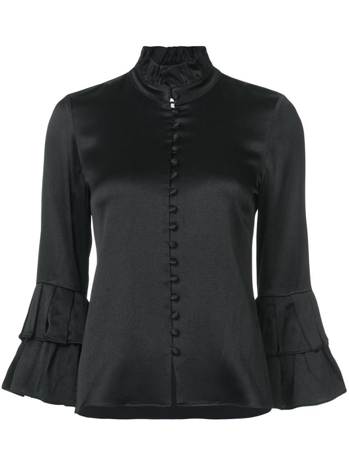 Alexis Flared Sleeves Shirt - Black