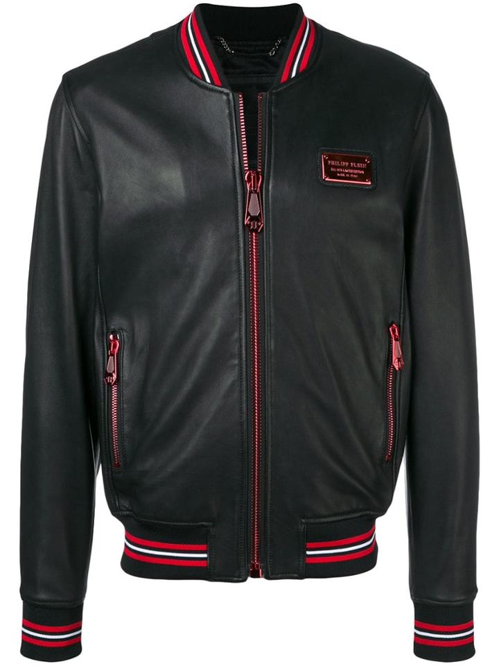Philipp Plein Contrast Trim Jacket - Black