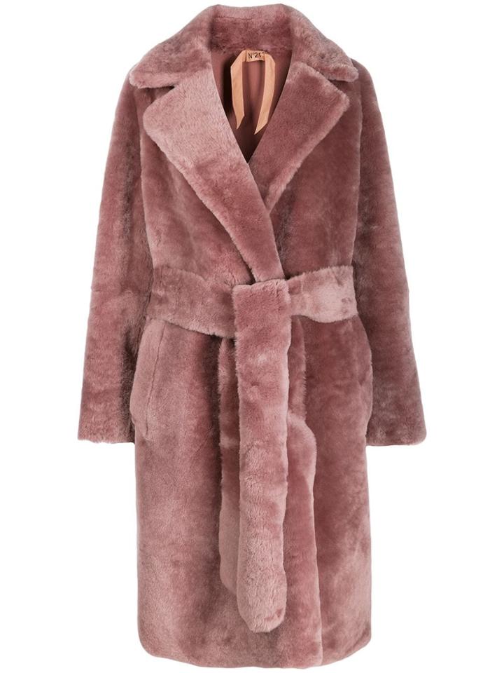 Nº21 Shearling Belted Coat - Pink
