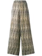 Uma Wang 'taonga' Printed Palozzo Trousers, Women's, Size: Small, Nude/neutrals, Cupro