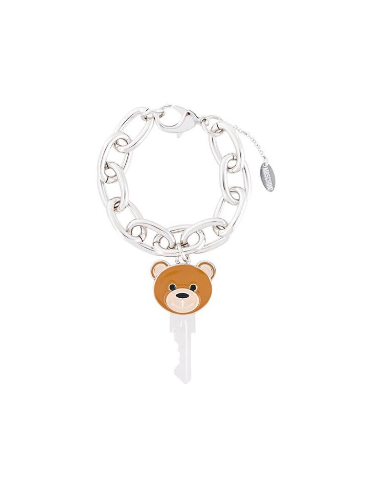 Moschino Teddy Key Pendant Bracelet, Women's, Metallic