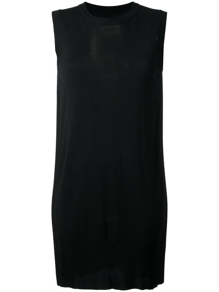 Mm6 Maison Margiela Pleated Back Sleeveless Dress, Women's, Size: Small, Black, Viscose