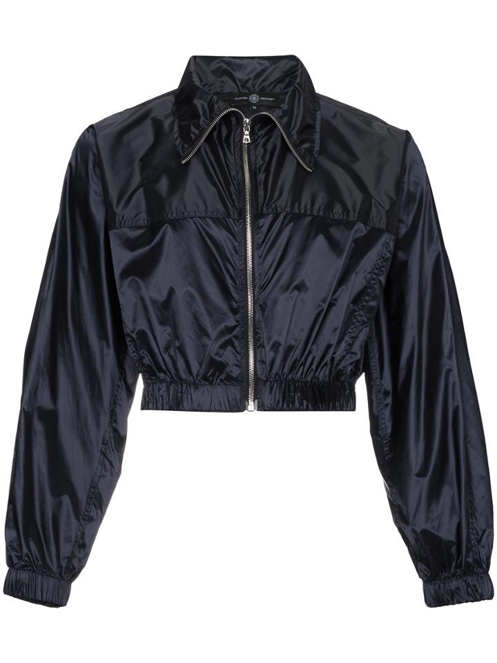 Edward Crutchley Stand Collar Cropped Jacket - Blue
