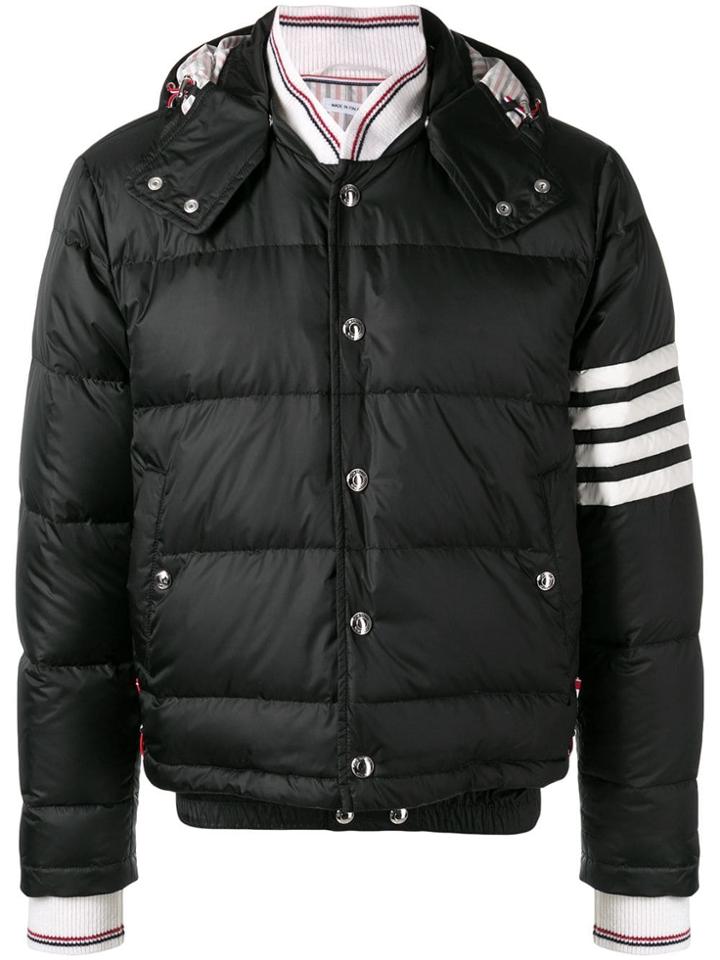 Thom Browne 4-bar Matte Nylon Bomber - Black