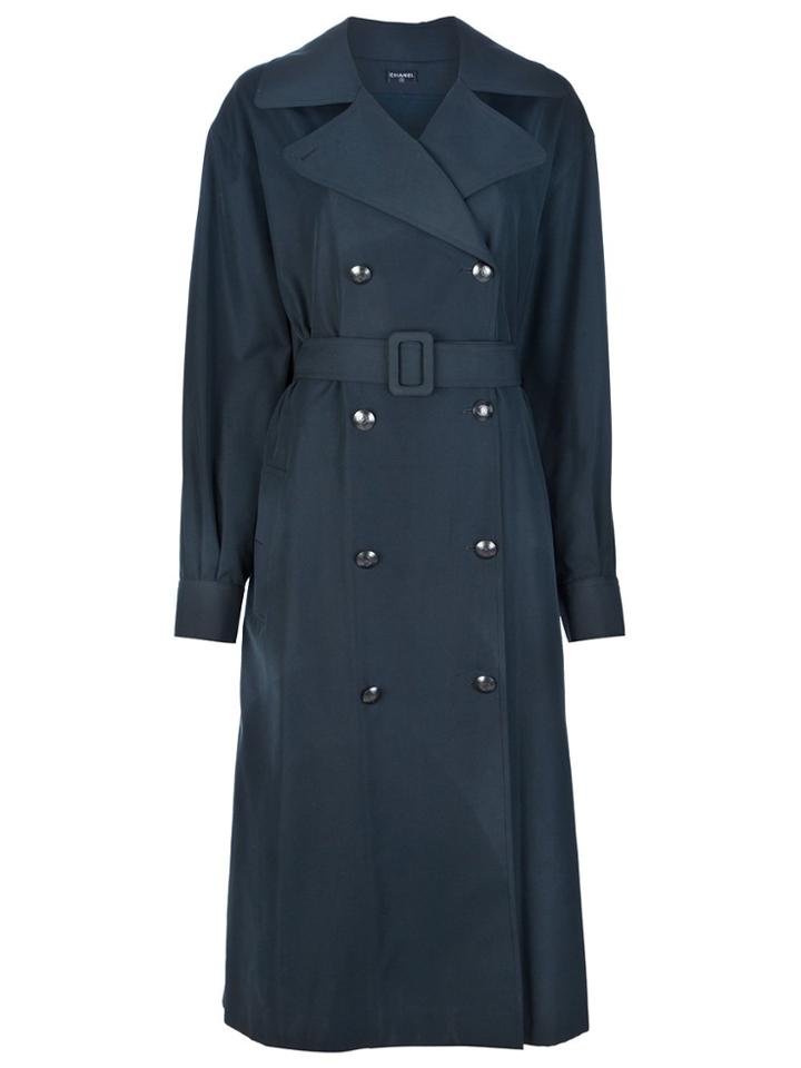 Chanel Vintage Double-breasted Trench Coat - Green