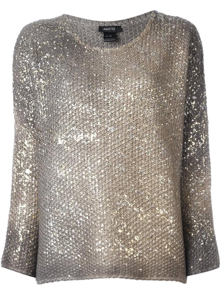 Avant Toi Metallic Knit Pullover, Women's, Size: Xs, Yellow/orange, Polyamide/aluminium/virgin Wool