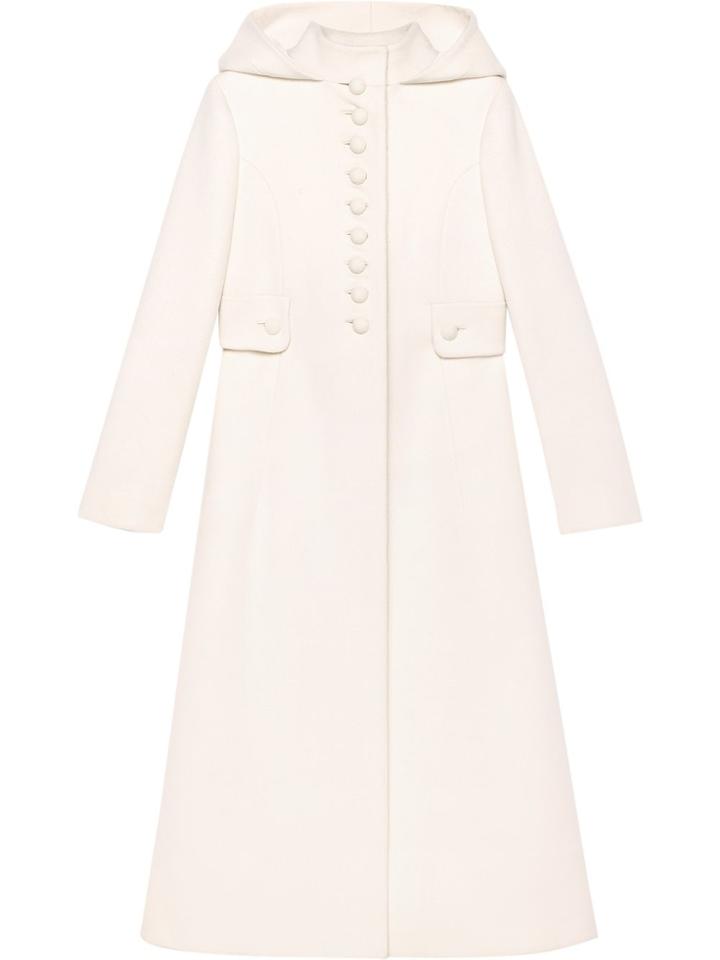 Gucci Cappotto In Lana Con Cappuccio - White