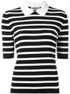 Essentiel Antwerp - Stripe Knitted Top - Women - Cotton/nylon/viscose - M, Black, Cotton/nylon/viscose