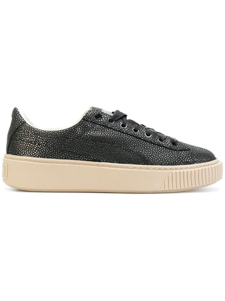 Puma Basket Platform Lux Sneakers - Black