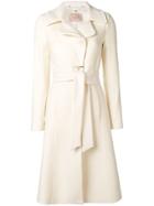 Twin-set Belted Long Coat - White