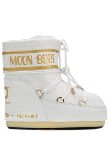 Moon Boot Croc Effect Snow Boots - White