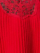 Balenciaga Lingerie V-neck Sweater - Red