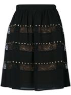 Michael Michael Kors Studded Lace Skirt - Black