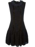 Fendi Sleeveless Embroidered Dress, Women's, Size: 42, Black, Silk/polyamide/virgin Wool