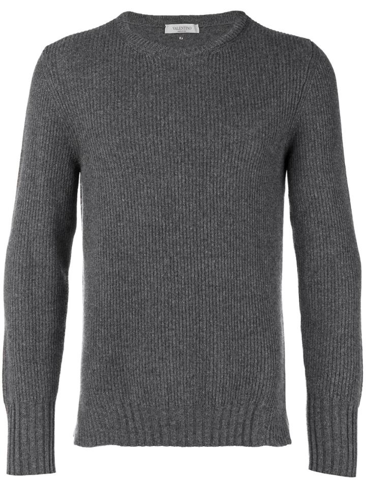 Valentino Ribbed Sweater - Grey