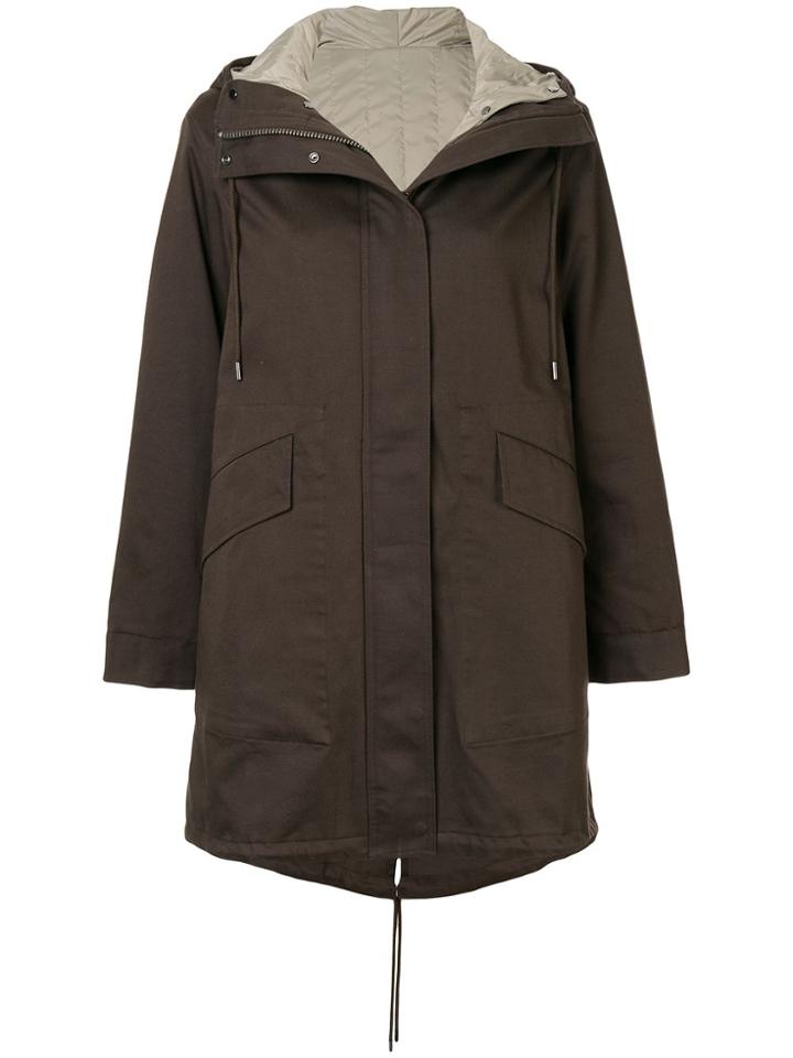 Theory Hooded Parka - Brown