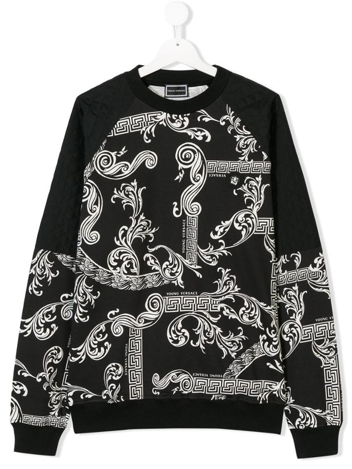Young Versace Grecca Print Sweatshirt - Black