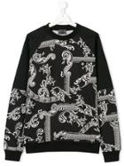 Young Versace Grecca Print Sweatshirt - Black