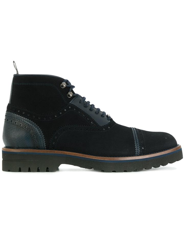 Brimarts Lace Up Ankle Boots - Blue