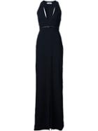Halston Heritage Plunging Neck Evening Dress